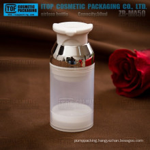 ZB-MA50 50ml glossy silver neck natural plastic bottle frosted clear bpa free wholesale small cosmetic containers